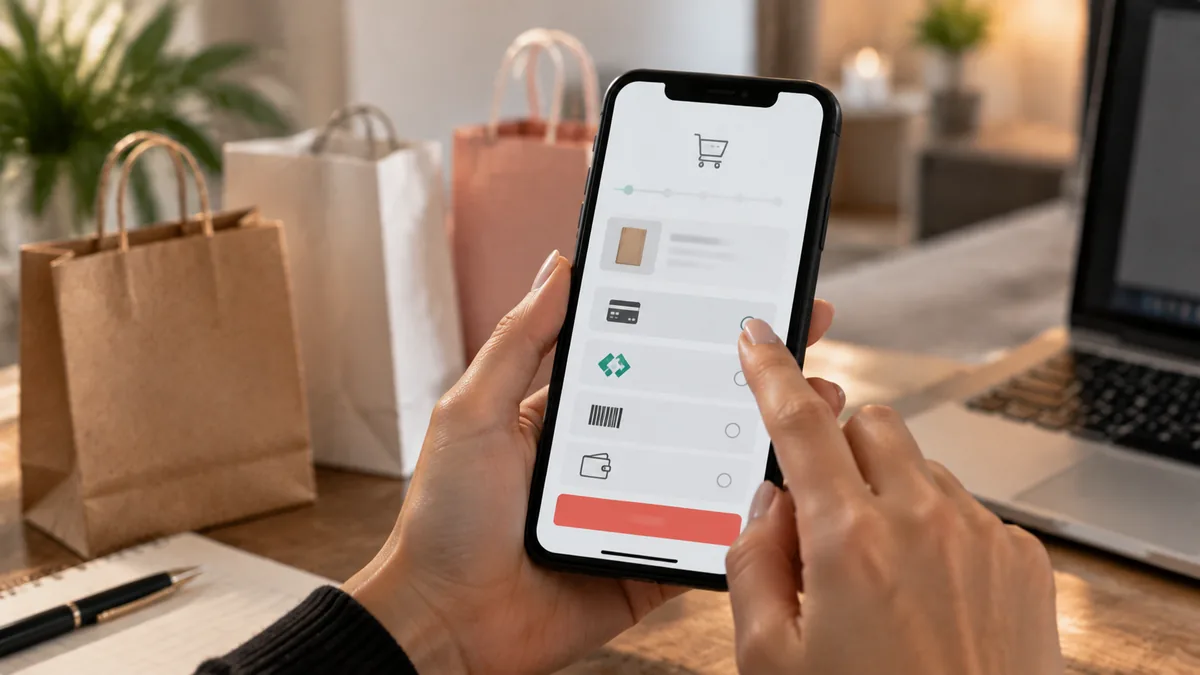 Phone showing a checkout screen with a pay in 4 option