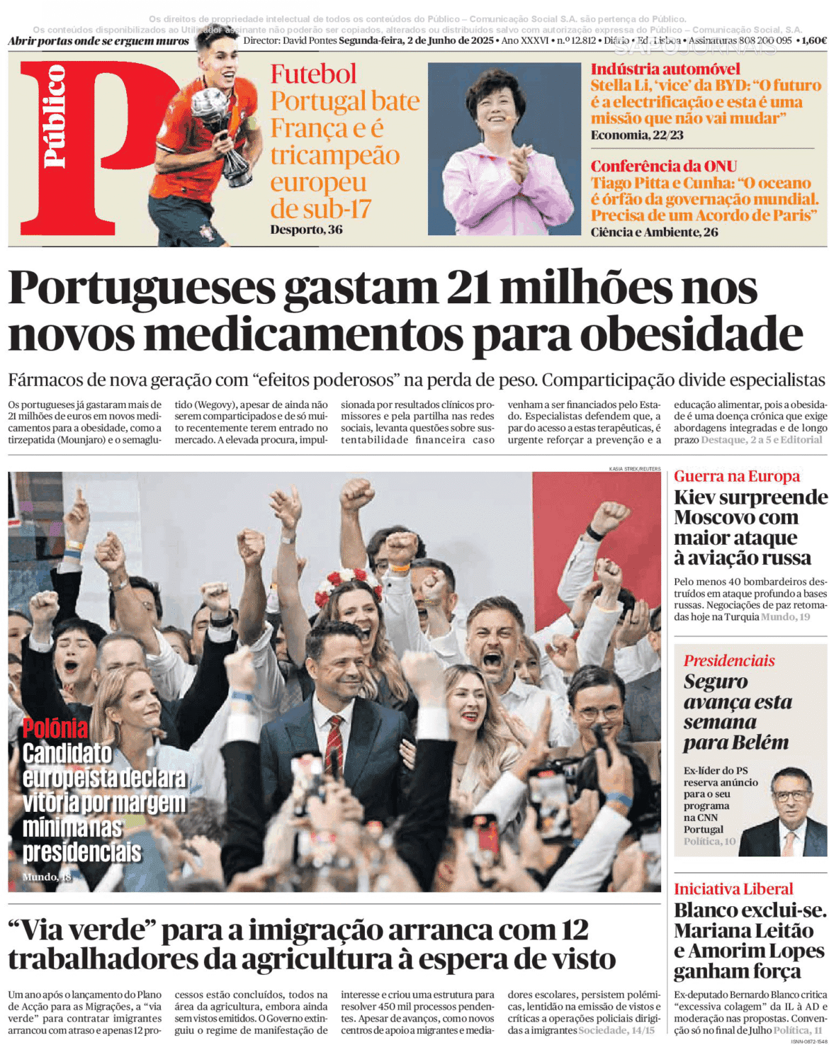 Público (2 jun 2025) - Jornais e Revistas - SAPO.pt - Última hora e notícias de hoje atualizadas ao minuto